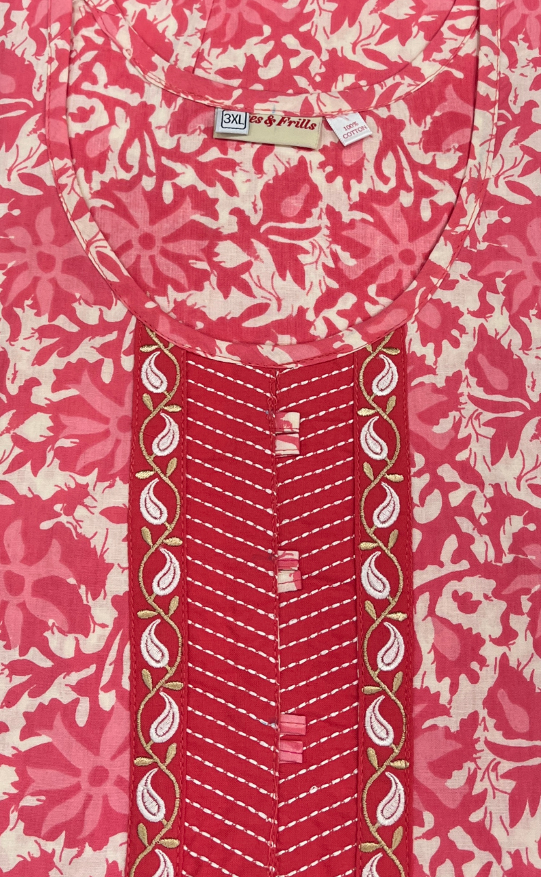 Peach Garden Pure Cotton Nighty. Pure Durable Cotton | Laces and Frills - Laces and Frills