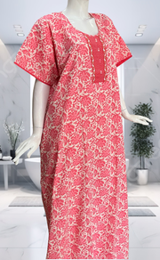 Peach Garden Pure Cotton Nighty. Pure Durable Cotton | Laces and Frills - Laces and Frills