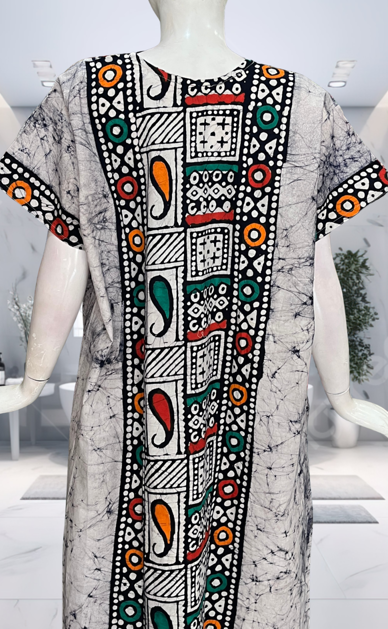 Black Batik Pure Cotton Nighty. Pure Durable Cotton | Laces and Frills
