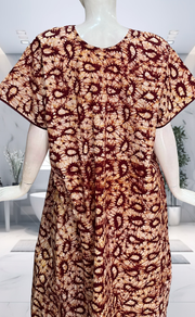 Maroon Batik Pure Cotton Nighty. Pure Durable Cotton | Laces and Frills - Laces and Frills