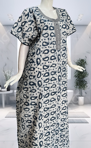 Grey Batik Pure Cotton Nighty. Pure Durable Cotton | Laces and Frills - Laces and Frills