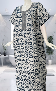 Grey Batik Pure Cotton Nighty. Pure Durable Cotton | Laces and Frills - Laces and Frills