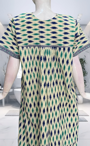 Blue Ikat Pure Cotton Nighty. Pure Durable Cotton | Laces and Frills - Laces and Frills