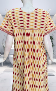 Red Ikat Pure Cotton Nighty. Pure Durable Cotton | Laces and Frills - Laces and Frills