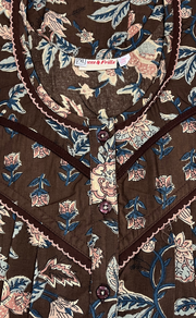 Brown Garden Pure Cotton Nighty. Pure Durable Cotton | Laces and Frills - Laces and Frills