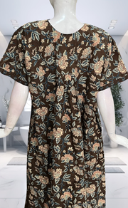 Brown Garden Pure Cotton Nighty. Pure Durable Cotton | Laces and Frills - Laces and Frills