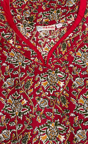 Red Garden Pure Cotton Nighty. Pure Durable Cotton | Laces and Frills - Laces and Frills