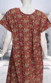 Red Garden Pure Cotton Nighty. Pure Durable Cotton | Laces and Frills - Laces and Frills
