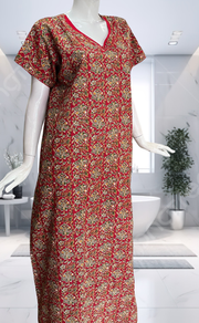 Red Garden Pure Cotton Nighty. Pure Durable Cotton | Laces and Frills - Laces and Frills