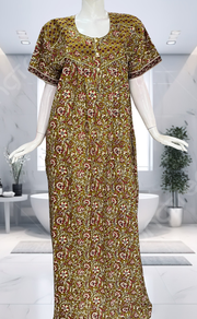 Mustard Garden Pure Cotton Nighty. Pure Durable Cotton | Laces and Frills - Laces and Frills