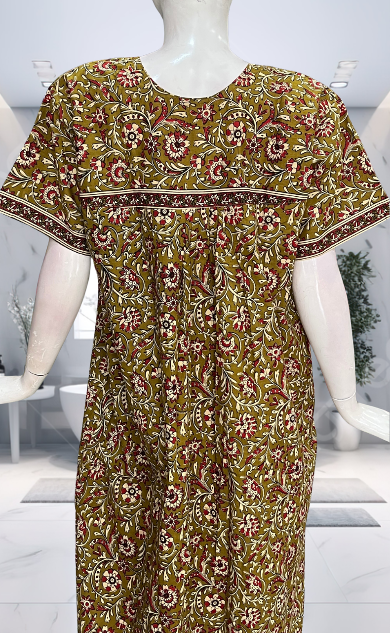 Mustard Garden Pure Cotton Nighty. Pure Durable Cotton | Laces and Frills - Laces and Frills