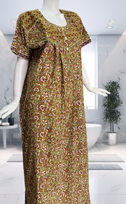Mustard Garden Pure Cotton Nighty. Pure Durable Cotton | Laces and Frills - Laces and Frills