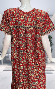 Red Garden Pure Cotton Nighty. Pure Durable Cotton | Laces and Frills - Laces and Frills