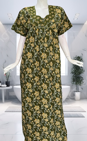Green Garden Pure Cotton Nighty. Pure Durable Cotton | Laces and Frills - Laces and Frills