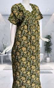 Green Garden Pure Cotton Nighty. Pure Durable Cotton | Laces and Frills - Laces and Frills