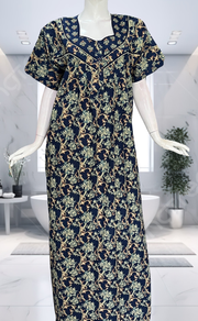 Blue Garden Pure Cotton Nighty. Pure Durable Cotton | Laces and Frills - Laces and Frills