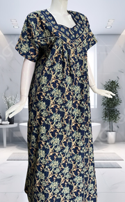 Blue Garden Pure Cotton Nighty. Pure Durable Cotton | Laces and Frills - Laces and Frills