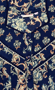 Blue Garden Pure Cotton Nighty. Pure Durable Cotton | Laces and Frills - Laces and Frills