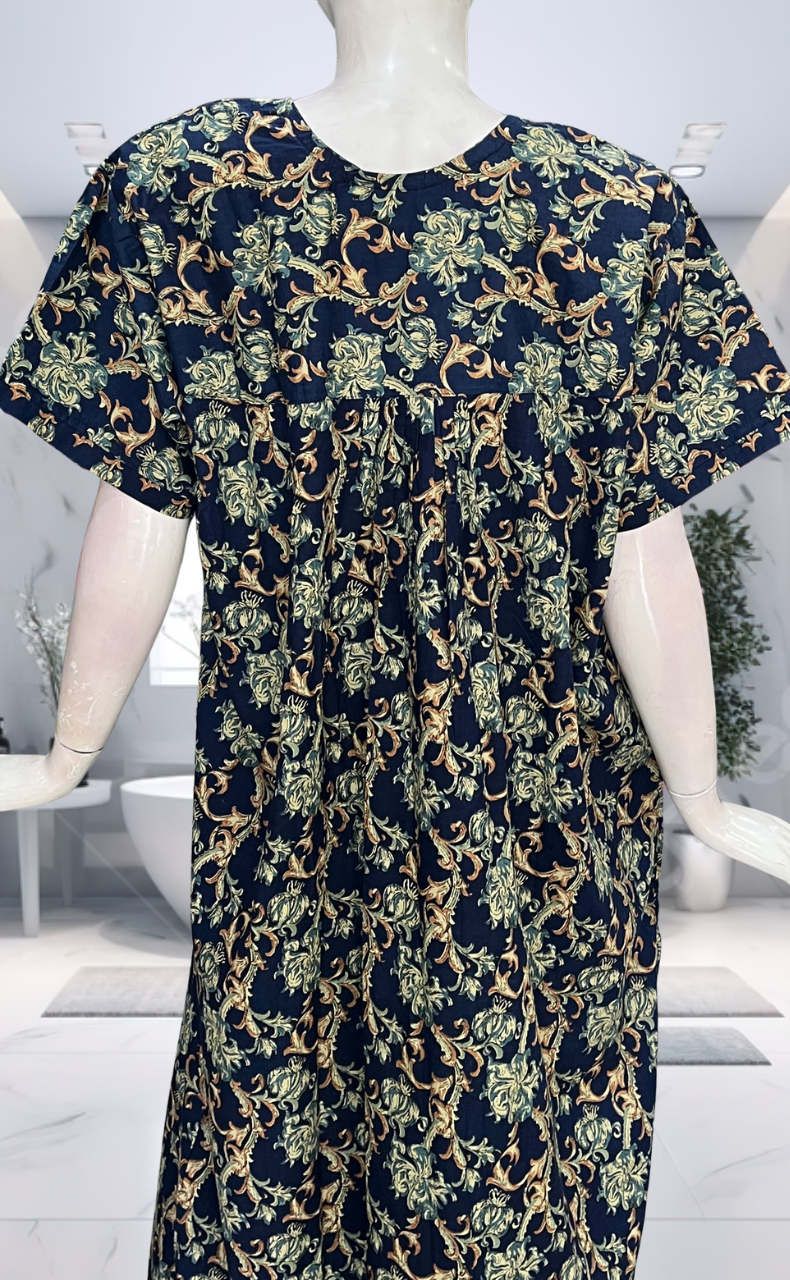 Blue Garden Pure Cotton Nighty. Pure Durable Cotton | Laces and Frills - Laces and Frills