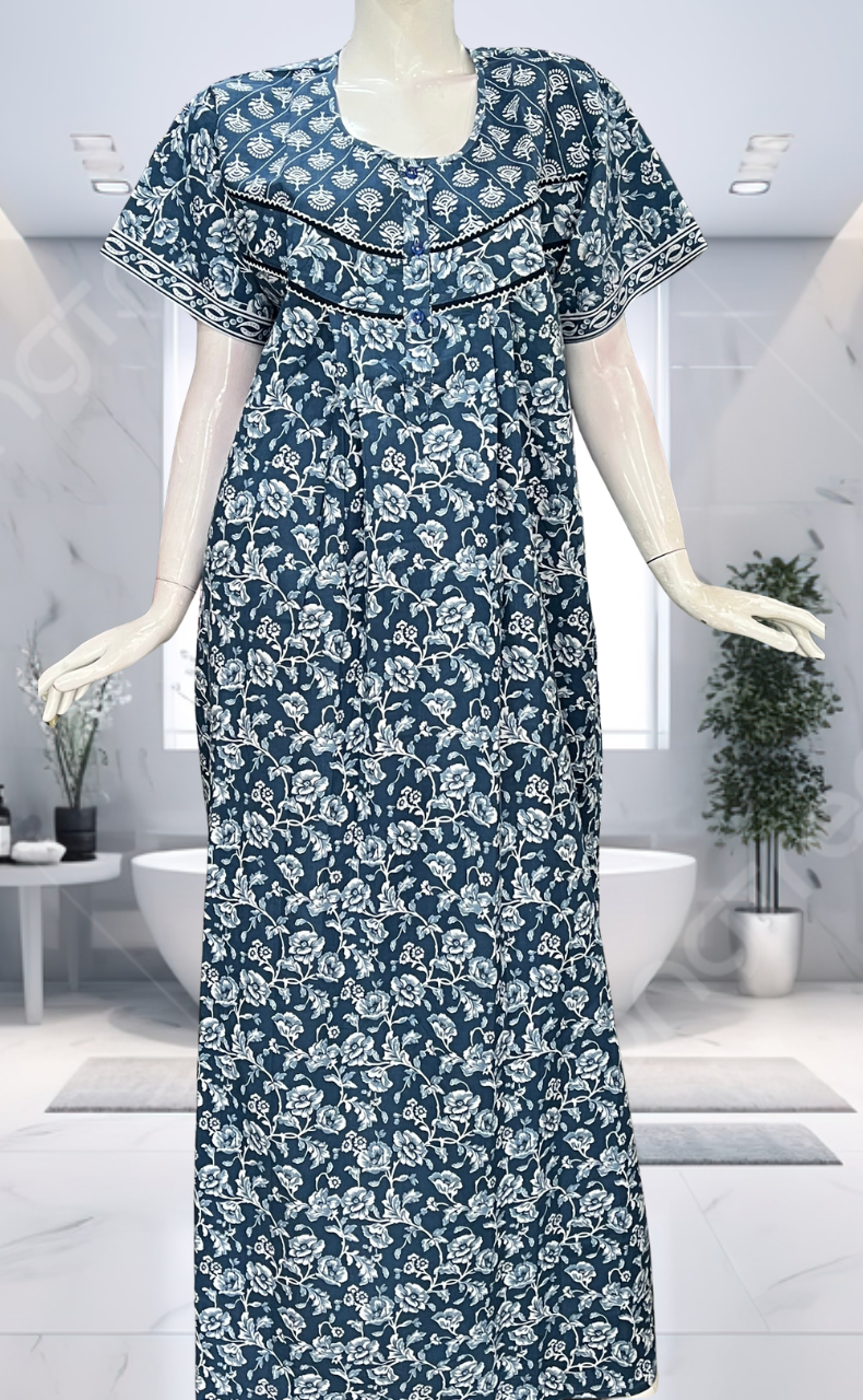 Grey Garden Pure Cotton Nighty. Pure Durable Cotton | Laces and Frills