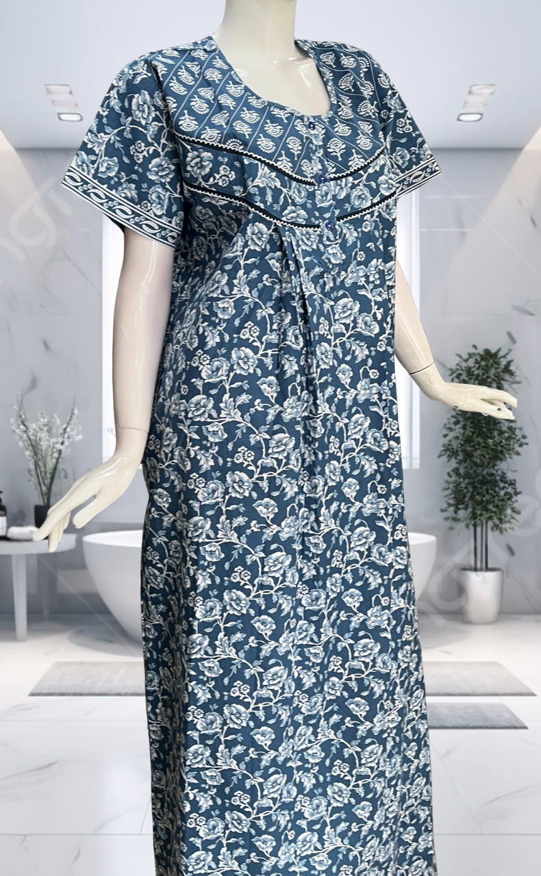 Grey Garden Pure Cotton Nighty. Pure Durable Cotton | Laces and Frills