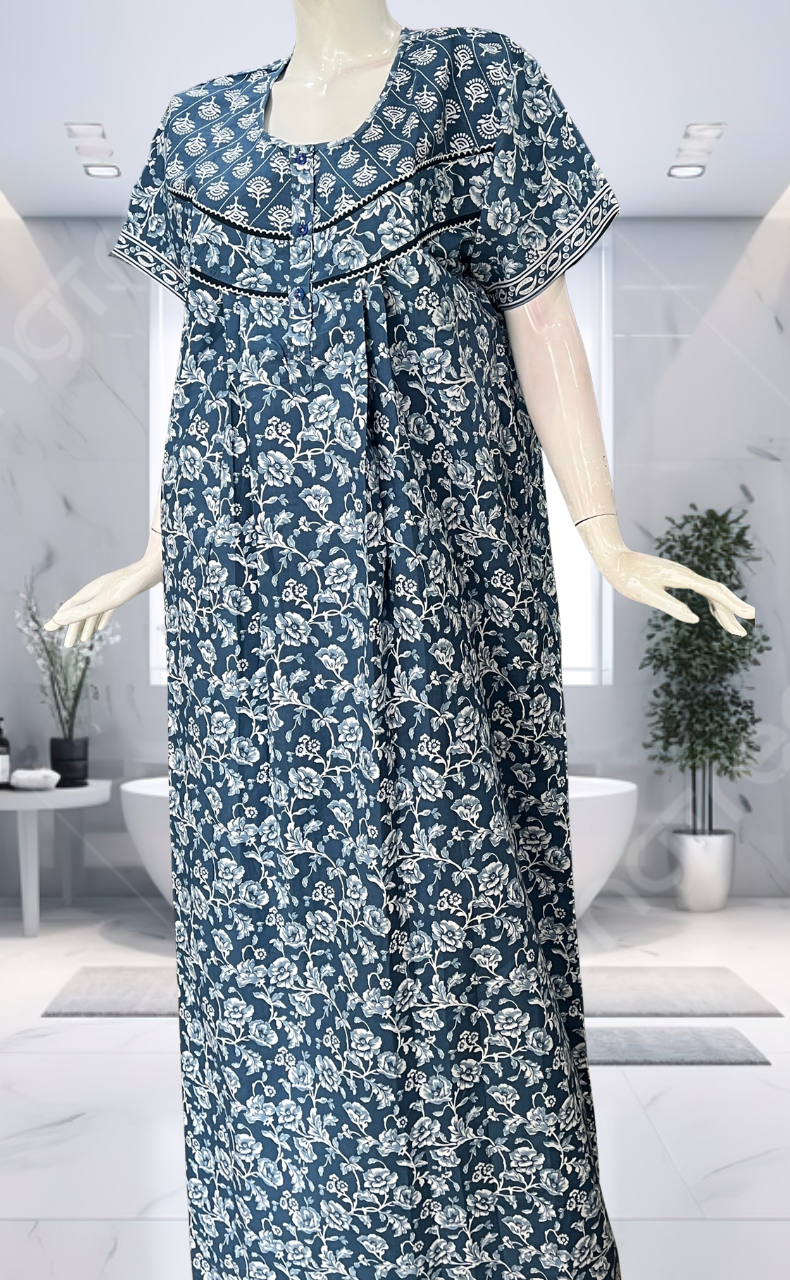 Grey Garden Pure Cotton Nighty. Pure Durable Cotton | Laces and Frills