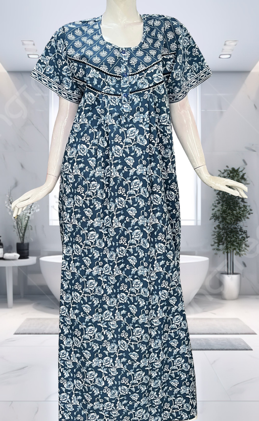 Grey Garden Pure Cotton Nighty. Pure Durable Cotton | Laces and Frills - Laces and Frills