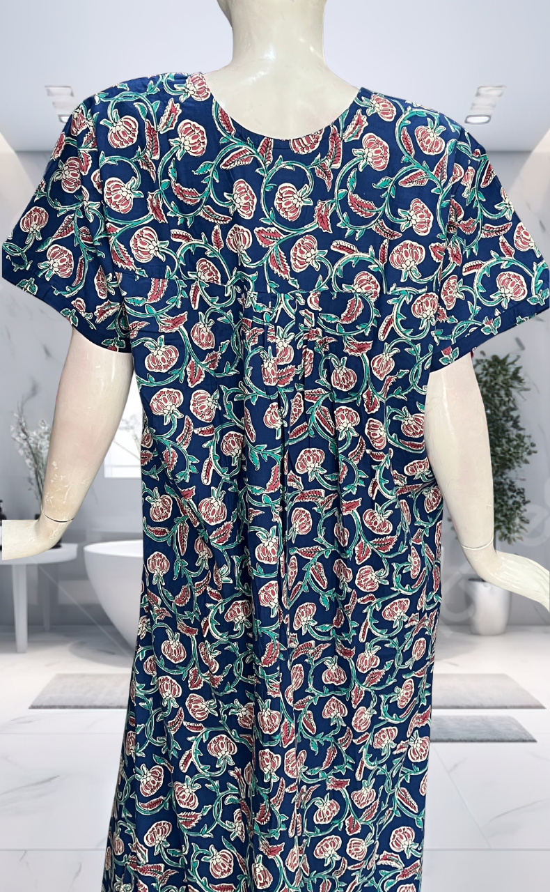 Blue Garden Pure Cotton Nighty. Pure Durable Cotton | Laces and Frills