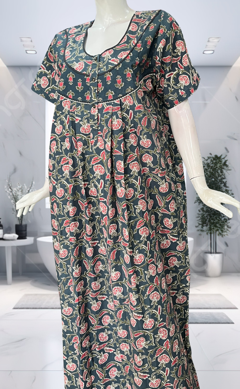 Grey Garden Pure Cotton Nighty. Pure Durable Cotton | Laces and Frills