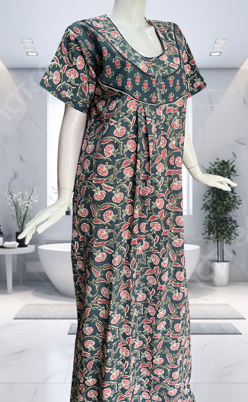 Grey Garden Pure Cotton Nighty. Pure Durable Cotton | Laces and Frills