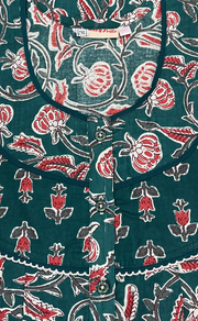 Teal Green Garden Pure Cotton Nighty. Pure Durable Cotton | Laces and Frills - Laces and Frills