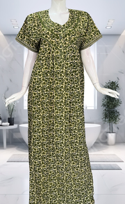 Green Floral Pure Cotton Nighty. Pure Durable Cotton | Laces and Frills - Laces and Frills