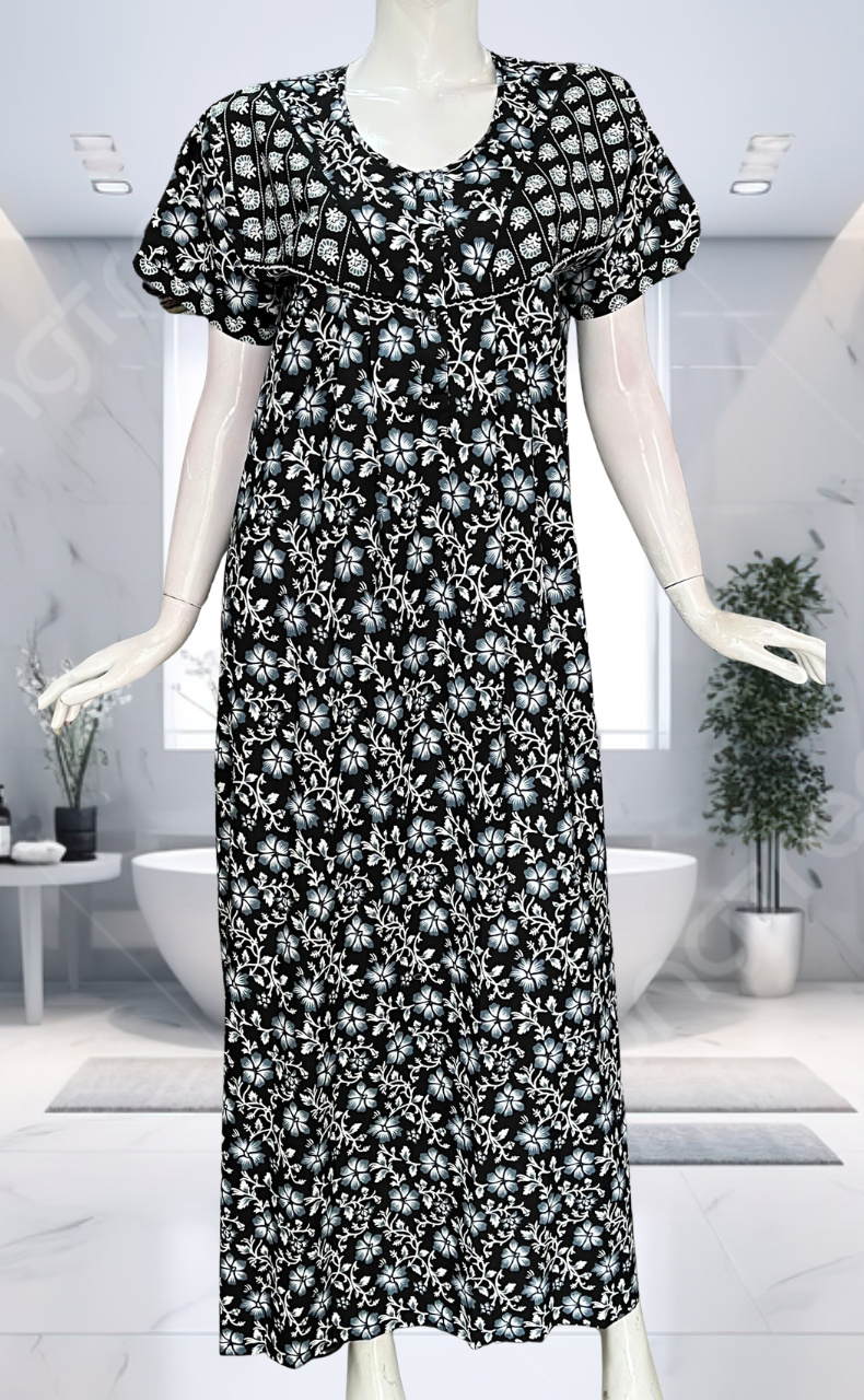 Black Garden Pure Cotton Nighty. Pure Durable Cotton | Laces and Frills