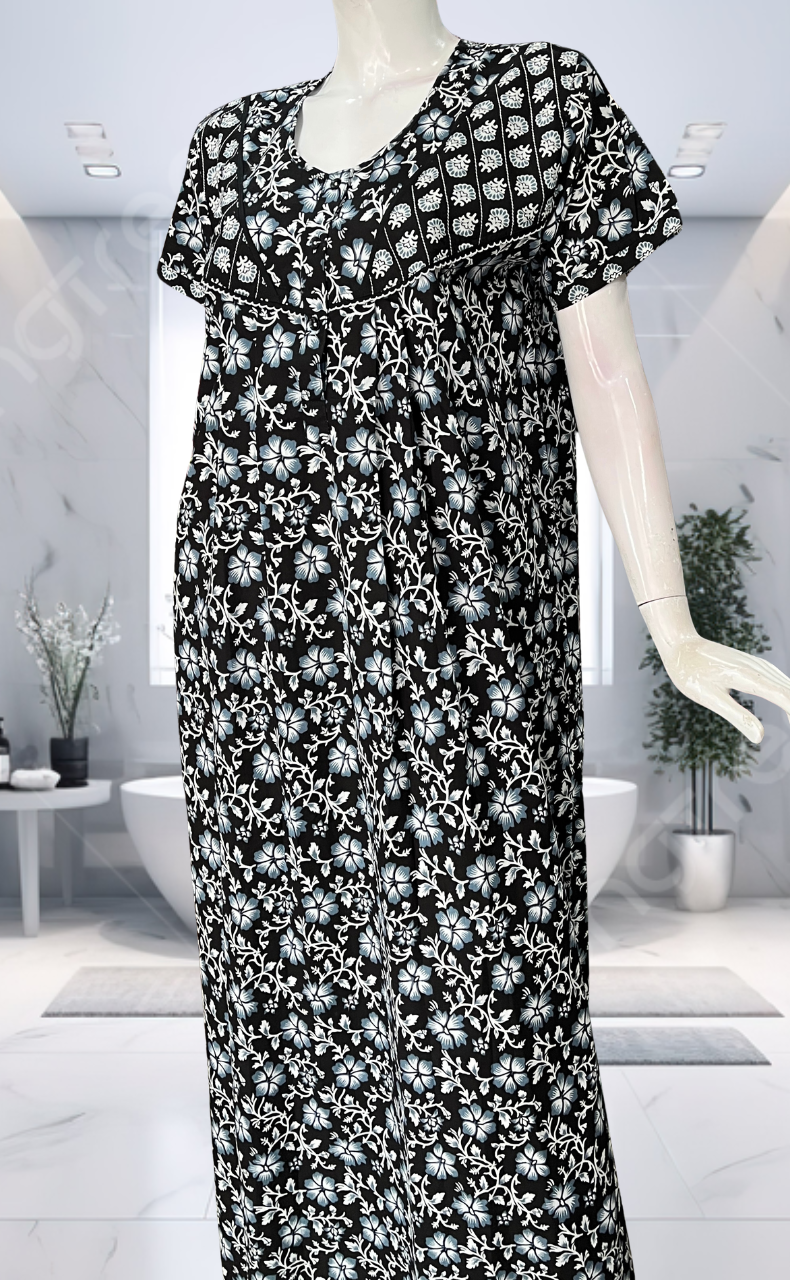 Black Garden Pure Cotton Nighty. Pure Durable Cotton | Laces and Frills