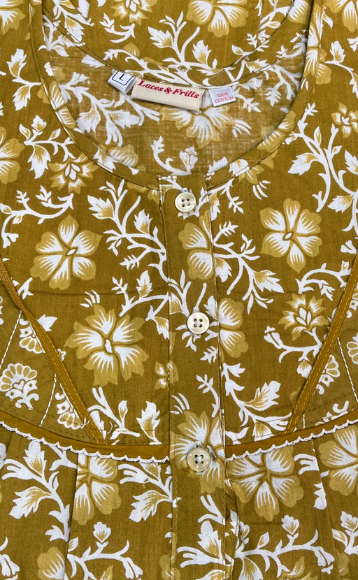 Mustard Garden Pure Cotton Nighty. Pure Durable Cotton | Laces and Frills - Laces and Frills