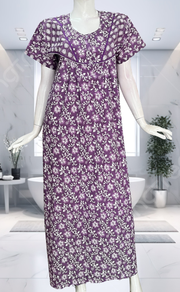 Lavender Garden Pure Cotton Nighty. Pure Durable Cotton | Laces and Frills - Laces and Frills