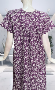 Lavender Garden Pure Cotton Nighty. Pure Durable Cotton | Laces and Frills - Laces and Frills