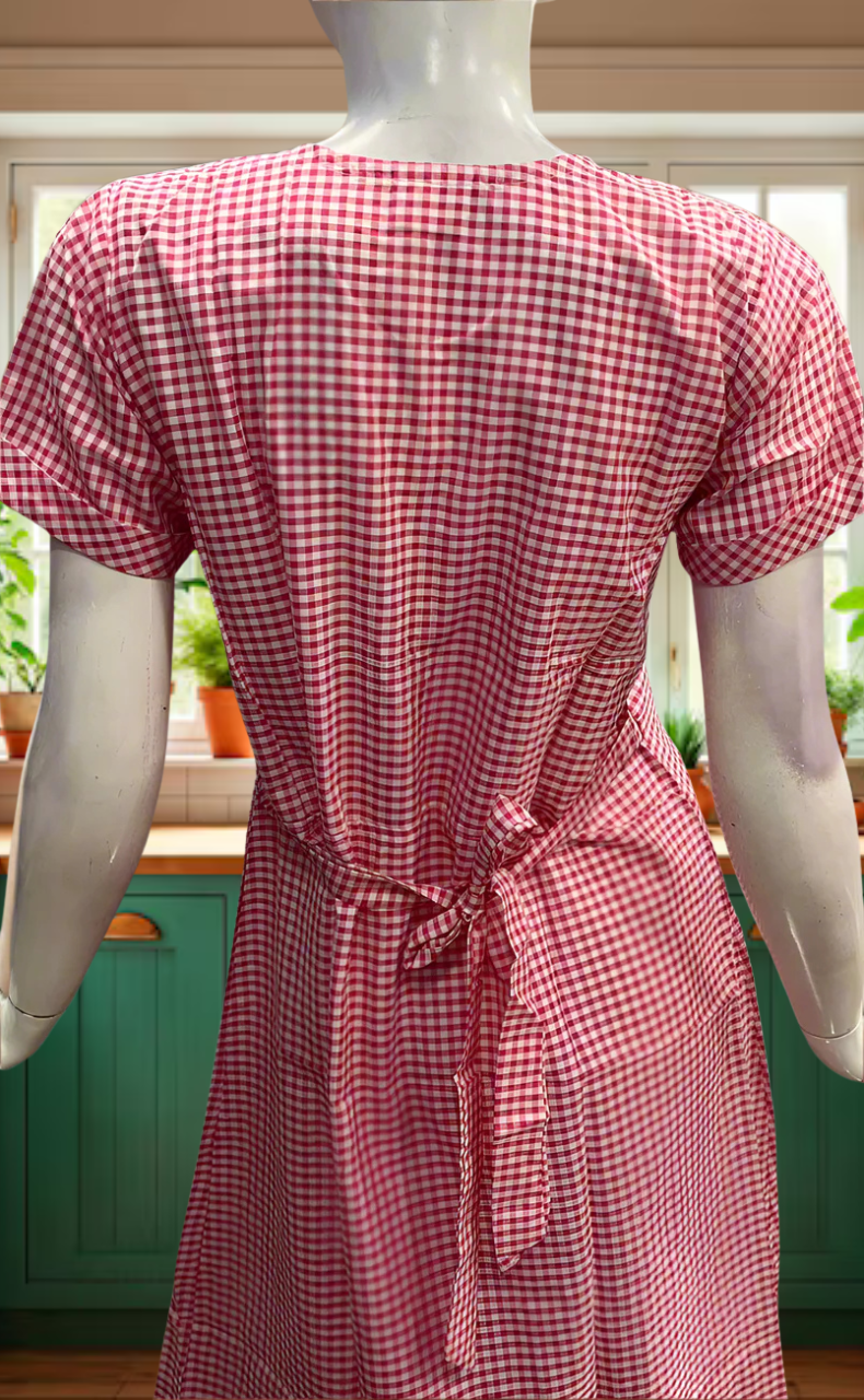 Pink Checks Soft Cotton Feeding Nursing Nighty. Soft Breathable Fabric | Laces and Frills - Laces and Frills
