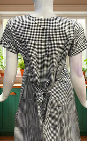 Black Checks Soft Cotton Feeding Nursing Nighty. Soft Breathable Fabric | Laces and Frills - Laces and Frills