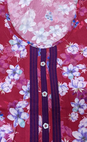 Plum Pink Flora Rayon Nighty.  Flowy Rayon Fabric | Laces and Frills - Laces and Frills