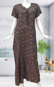 Black Garden Spun Nighty. Flowy Spun Fabric | Laces and Frills - Laces and Frills