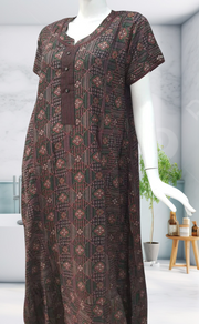 Black Garden Spun Nighty. Flowy Spun Fabric | Laces and Frills - Laces and Frills