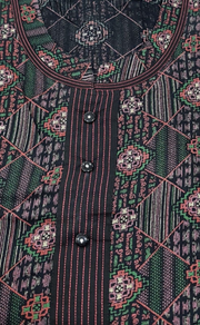 Black Garden Spun Nighty. Flowy Spun Fabric | Laces and Frills - Laces and Frills