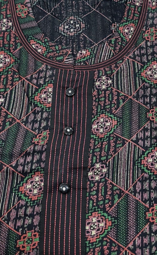 Black Garden Spun Nighty. Flowy Spun Fabric | Laces and Frills - Laces and Frills