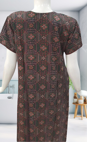 Black Garden Spun Nighty. Flowy Spun Fabric | Laces and Frills - Laces and Frills