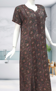 Black Garden Spun Nighty. Flowy Spun Fabric | Laces and Frills - Laces and Frills