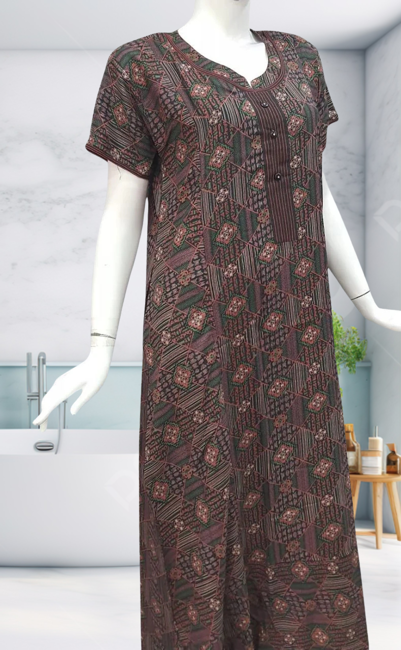 Black Garden Spun Nighty. Flowy Spun Fabric | Laces and Frills - Laces and Frills