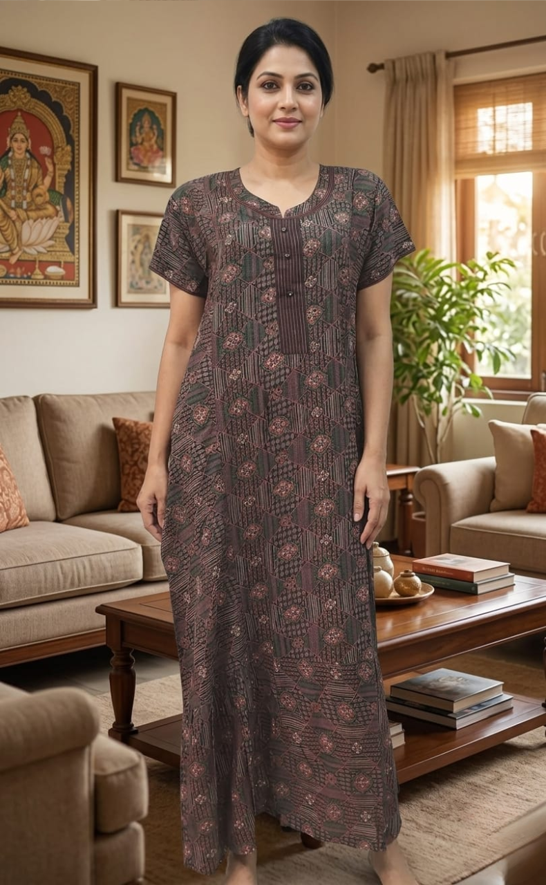 Black Garden Spun Nighty. Flowy Spun Fabric | Laces and Frills