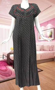 Black Tiny Floral Spun Feeding Nursing Nighty. Flowy Spun Fabric | Laces and Frills - Laces and Frills