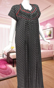 Black Tiny Floral Spun Feeding Nursing Nighty. Flowy Spun Fabric | Laces and Frills - Laces and Frills